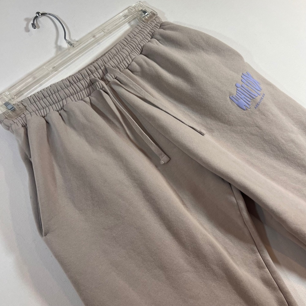 White Fox Sweatpants Women M Taupe Cotton Blend Archive 6.0 Joggers